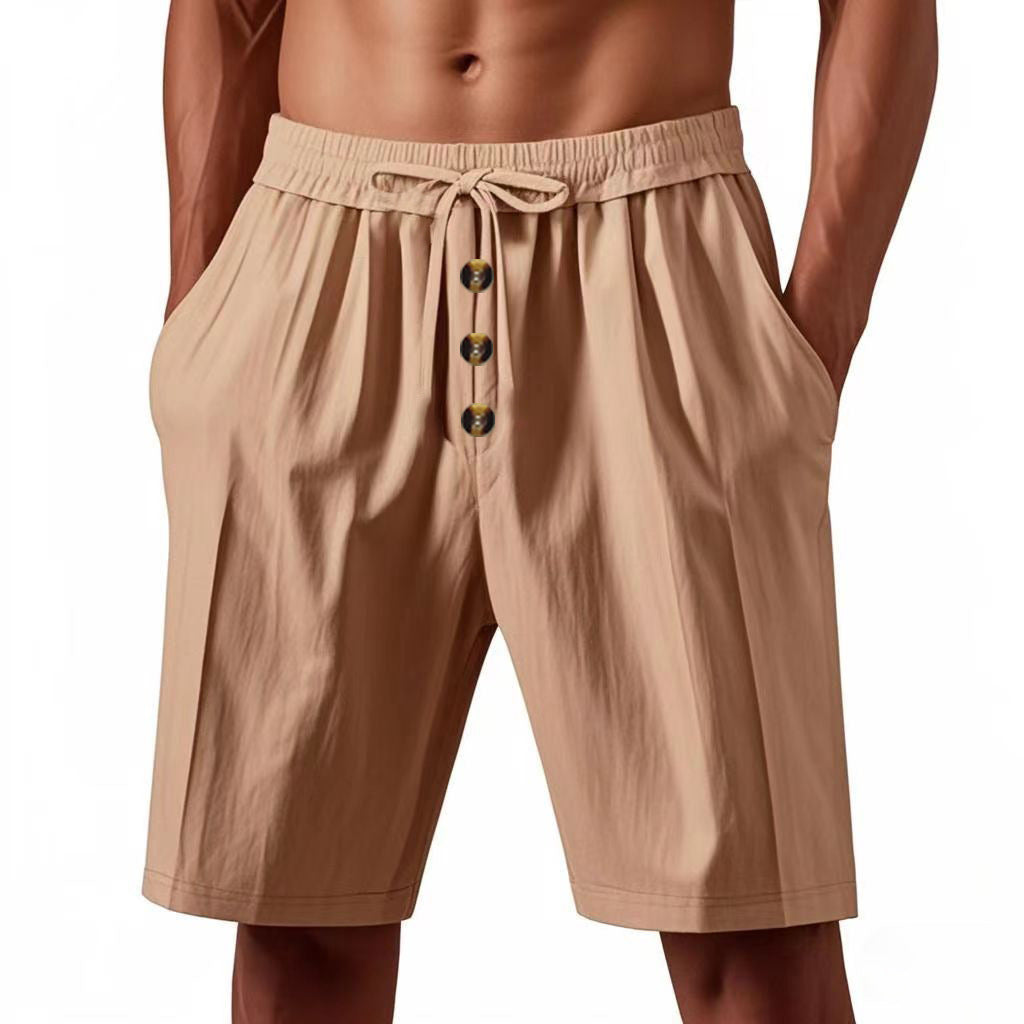 Herrer casual shorts med knapdetaljer og elastisk talje Stilla