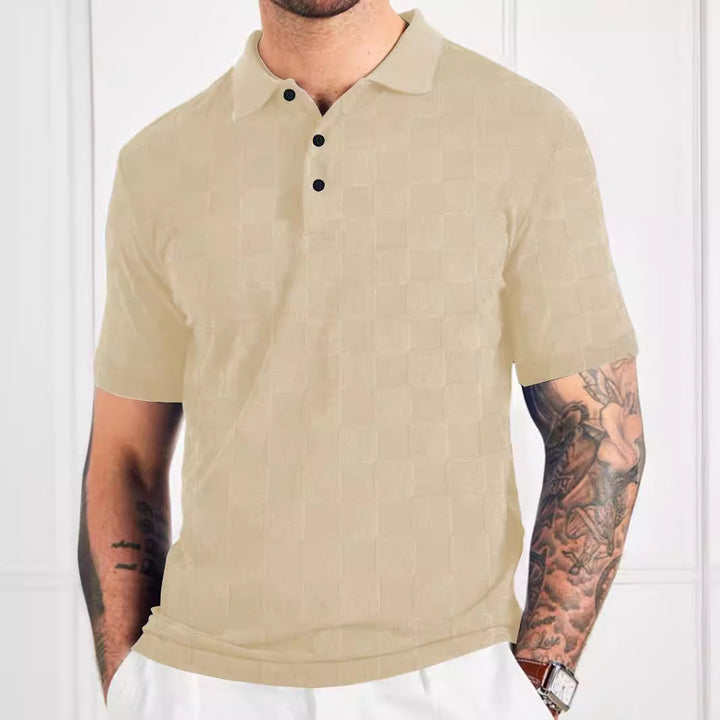 Herrer polo skjorte med struktureret design og fashionable knapper Stilla