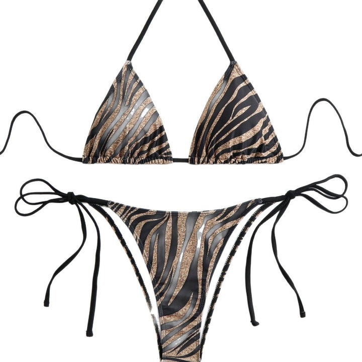 Dame triangelbikini med elegant zebraprint Skovae