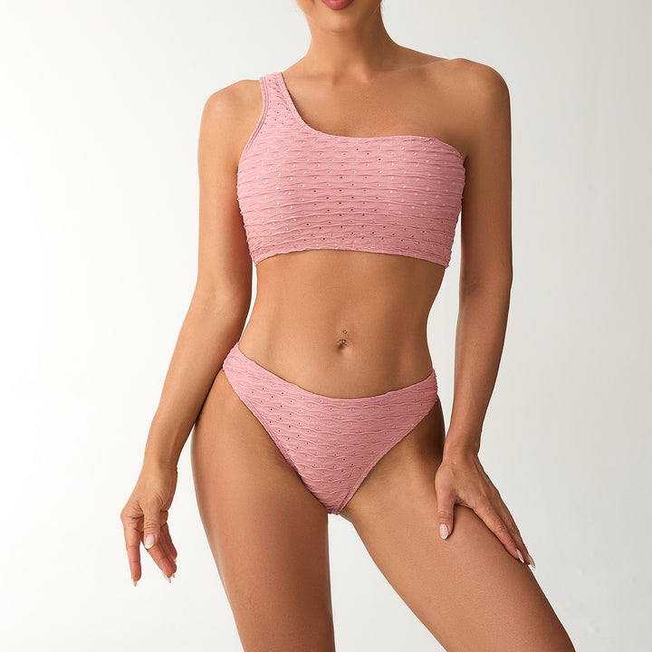 Dame Bikini-sæt med asymmetrisk top og særligt elastisk materiale Stilla