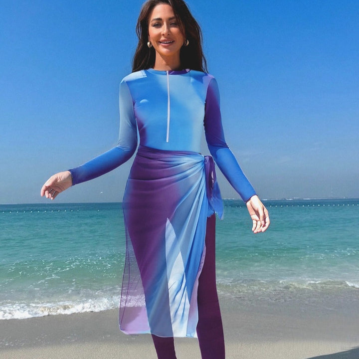 Dame modischer UV-beskyttende surfsuit med vikledetalje Skovae