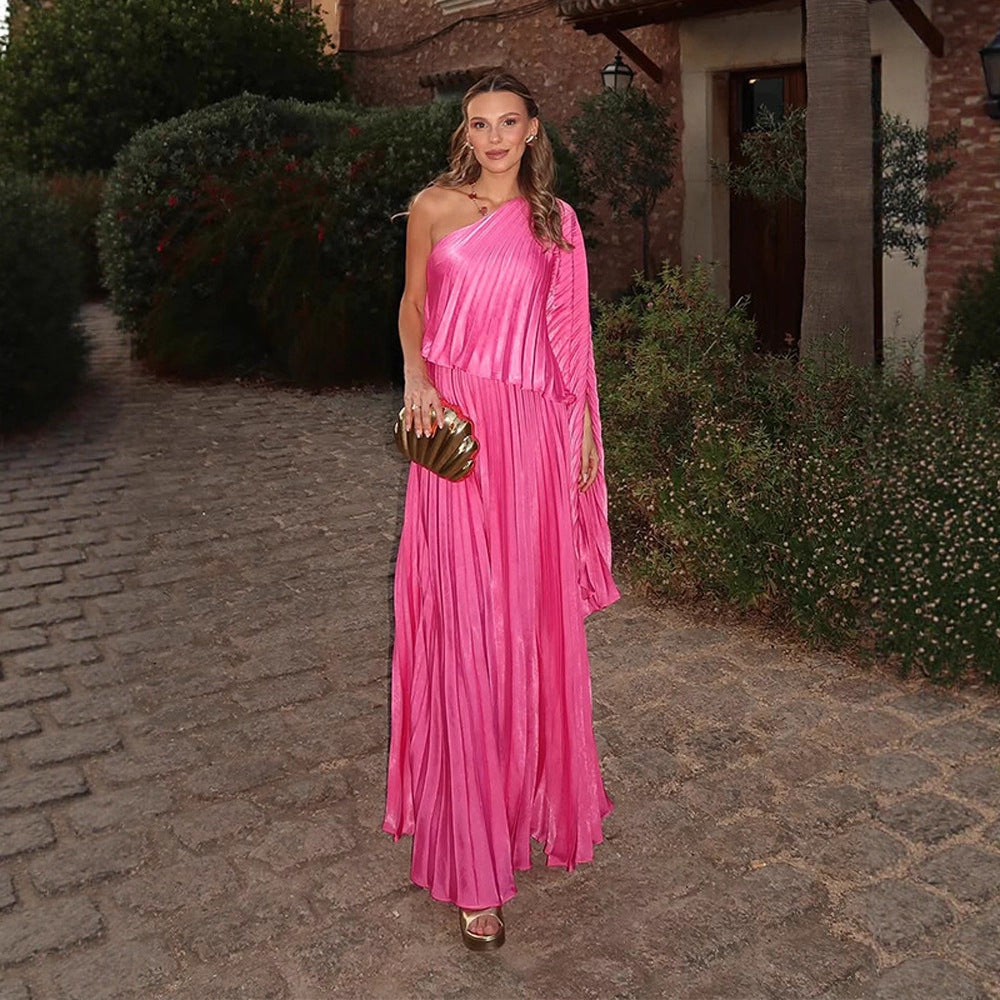 Dame off-shoulder Maxi-kjole med raffineret drapering og elegant design Stilla