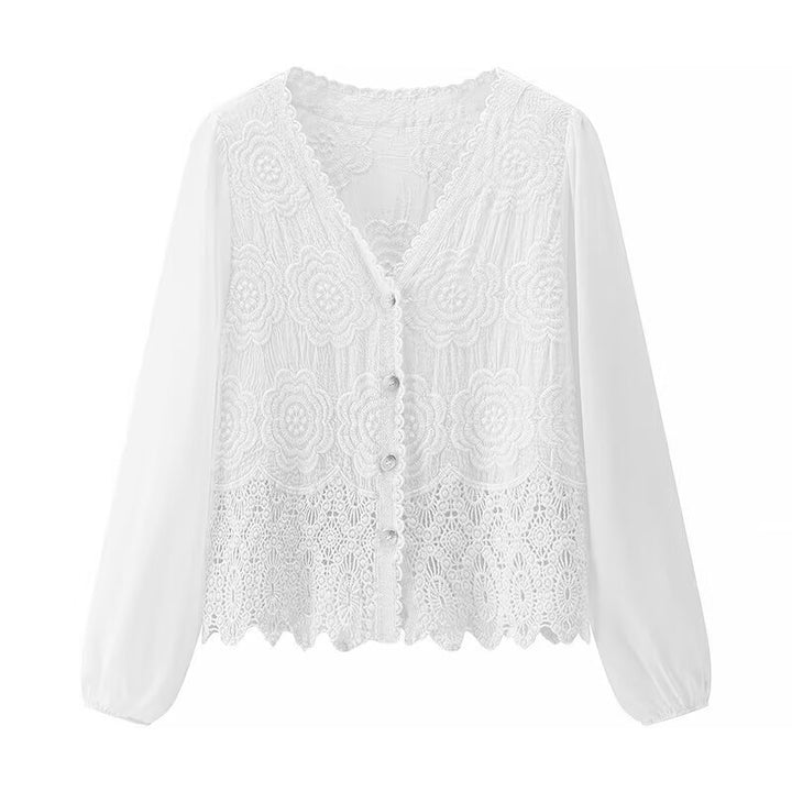 Dame blonde bluse med elegante knapper Stilla