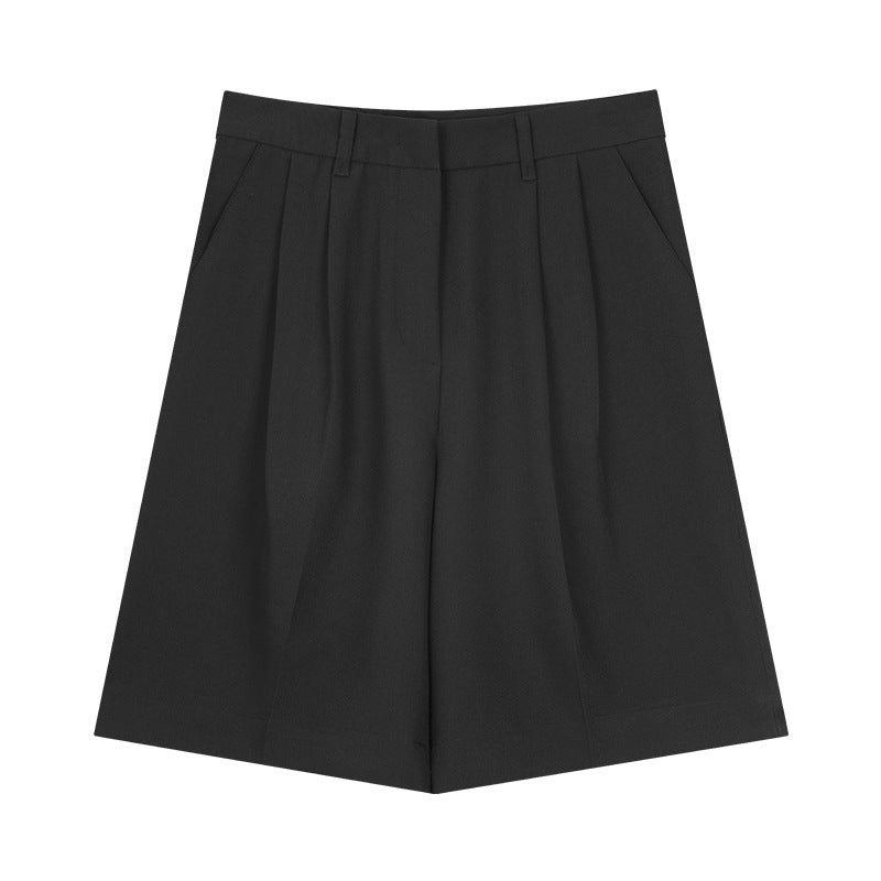 Dame elegante shorts med høj talje og moderne folder Stilla
