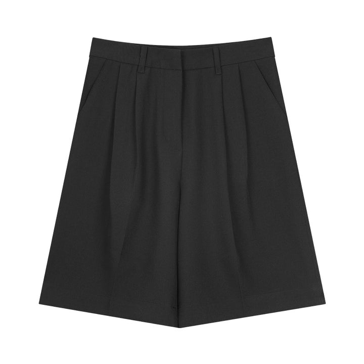 Dame elegante shorts med høj talje og moderne folder Stilla
