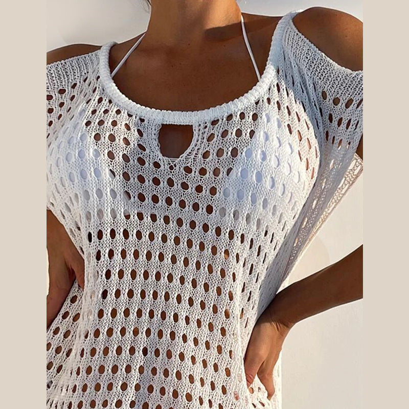 Dame transparent netkjole med cut-out-detaljer Skovae