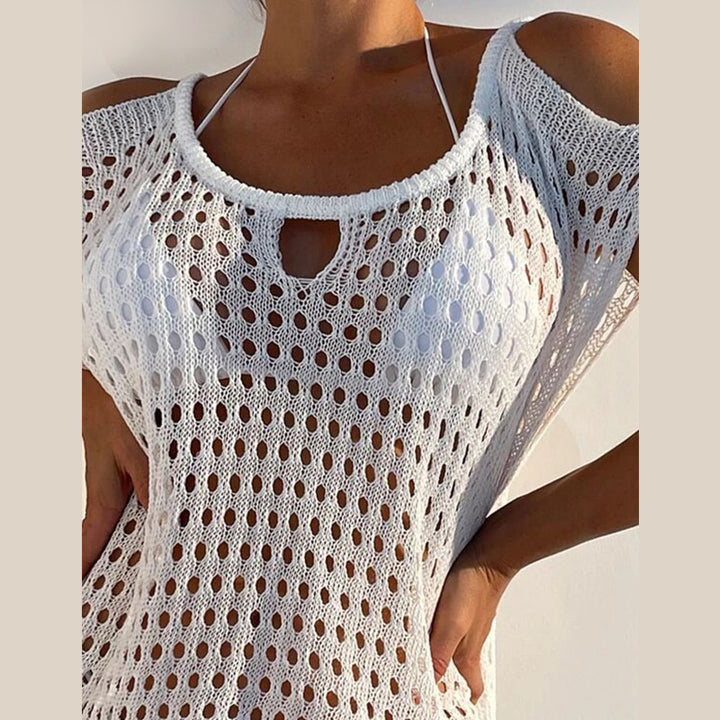 Dame transparent netkjole med cut-out-detaljer Skovae