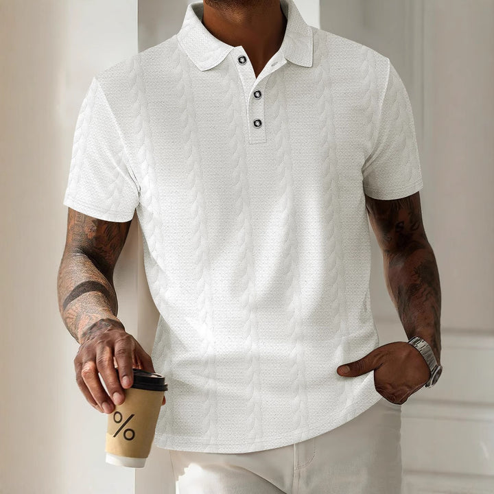 Herre kortærmet poloshirt med struktureret design Stilla