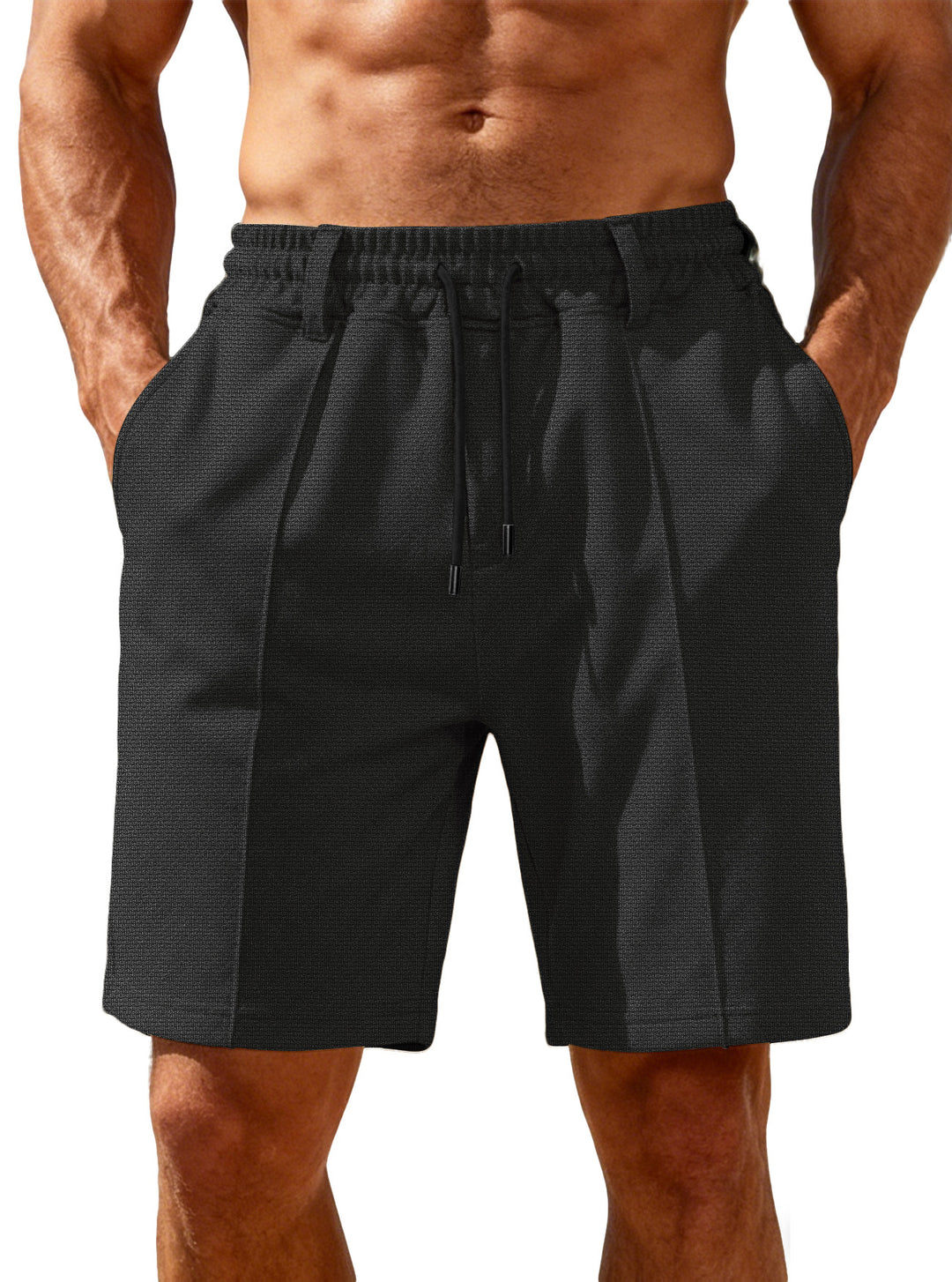 Herren nan Chino-inspirerede Relax-Shorts med bundfald elastisk tunneltræk og sidelommer Skovae