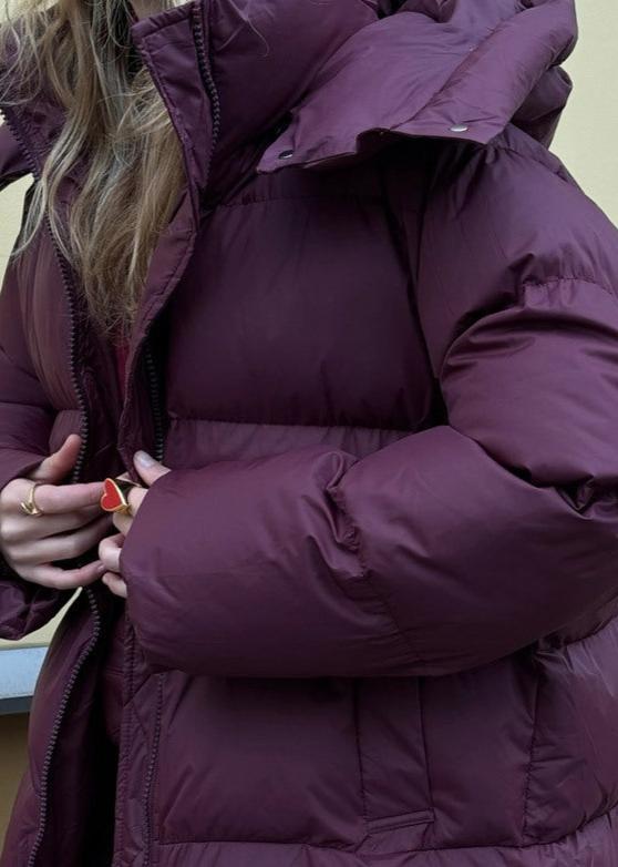 Stilla | Burgundy Puffer Jakke - Luxe Vinter Komfort