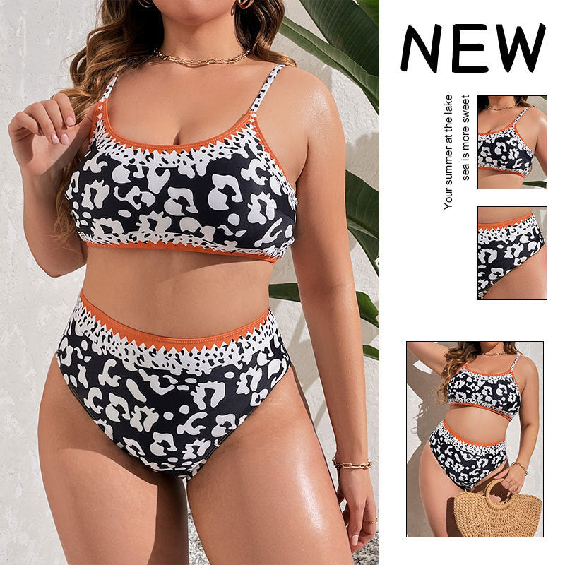 Dame Høj taljet bikini med dyreprint og sport design Skovae