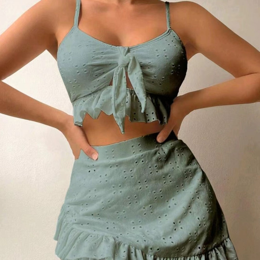 Dame Crop-Top og Nederdel-Sæt Skovae
