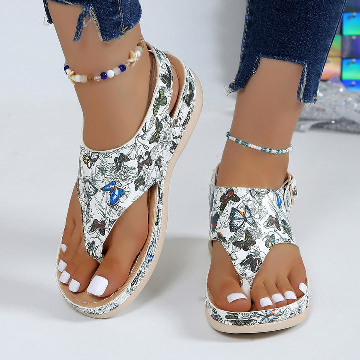 Dame Wedge-sandaler med floralt design og skridsikker sål Stilla