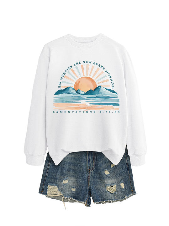 Dame sweatshirt med inspirerende solopgang design og afslappet pasform Stilla