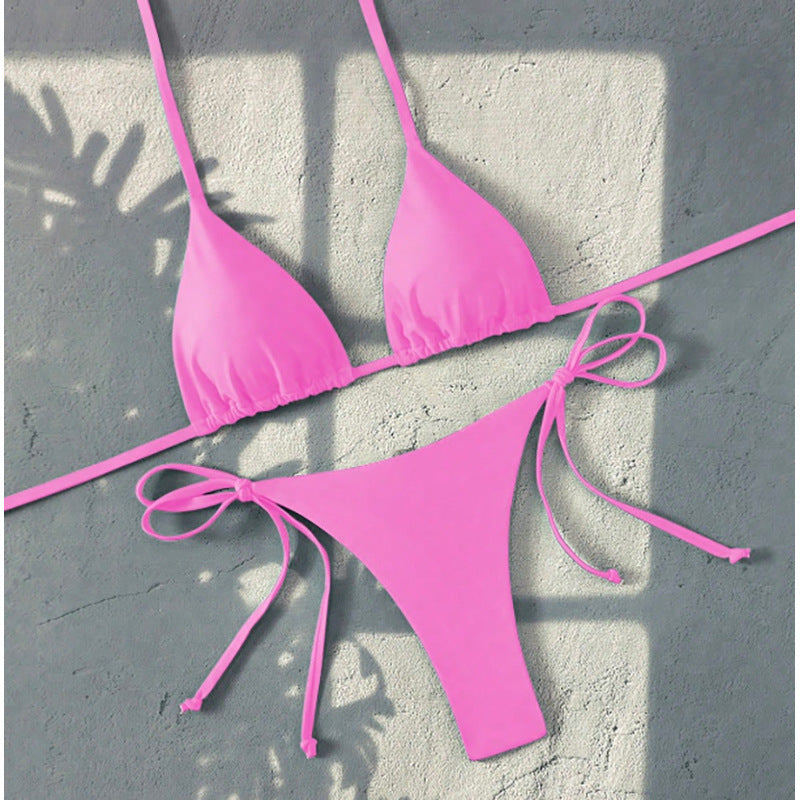 Dame Triangel-Bikini med justerbare stropper og smal trusse Skovae