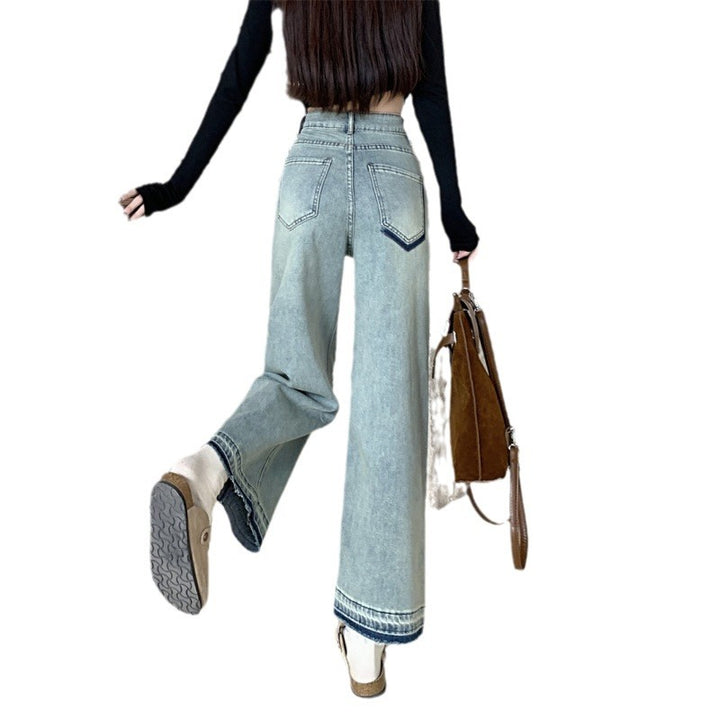 Kvinder Bredskåren Denim Bukser med Høj Talje Stilla