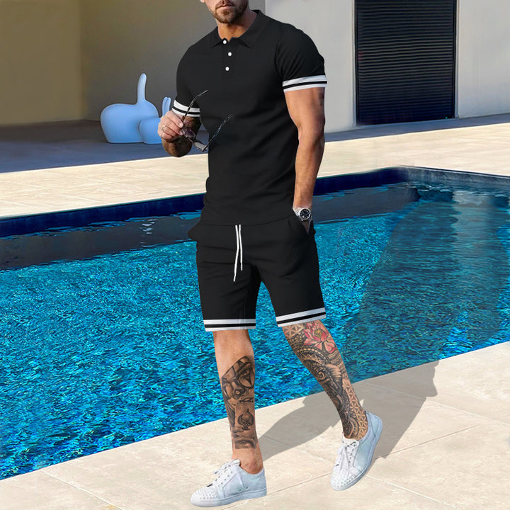 Herre Poloshirt og Shorts Sæt med sporty design og åndbar pasform Stilla