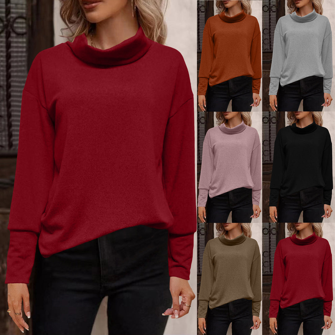 Dame afslappet sweater med rullekrave Stilla