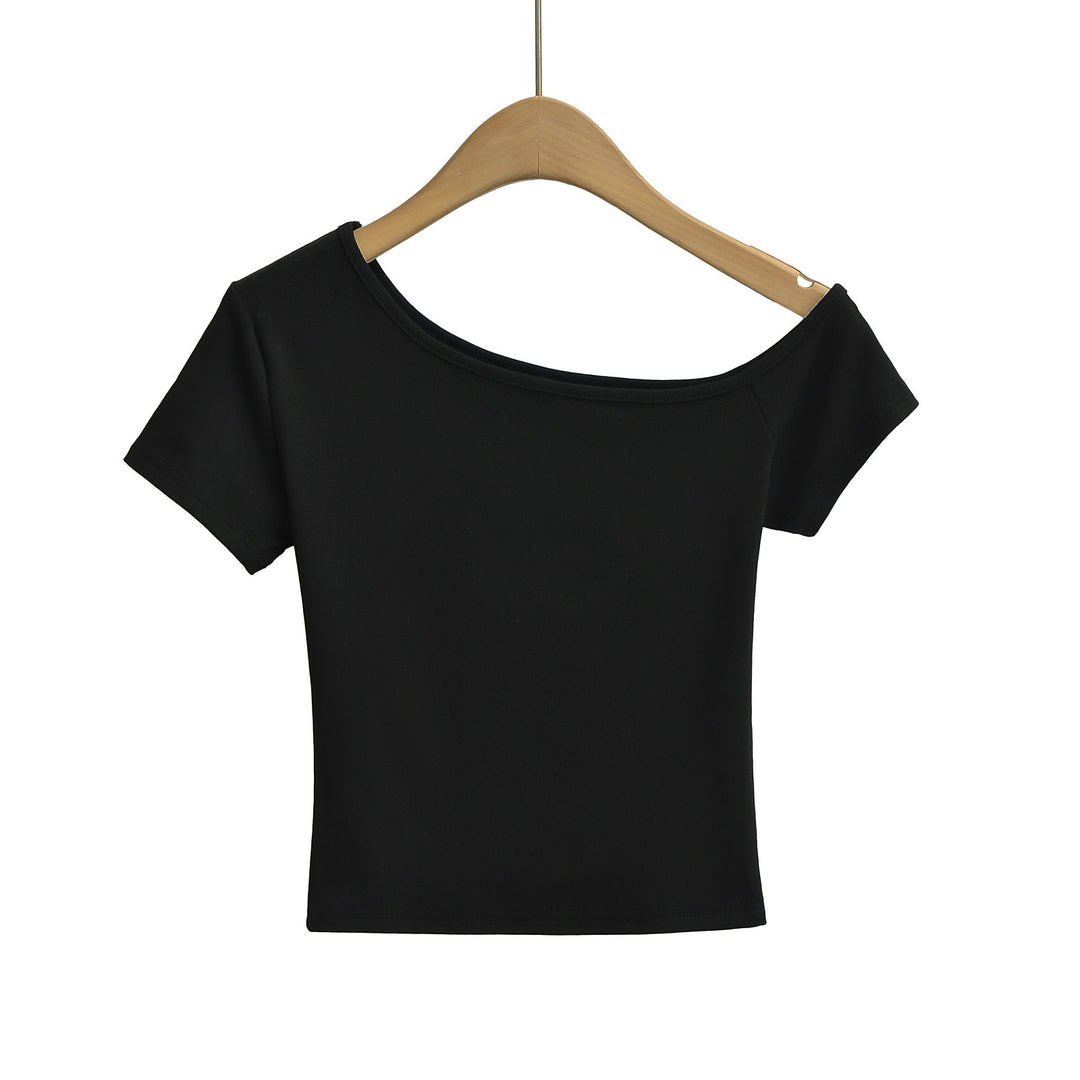 Dame kropsnært Crop-top med asymmetrisk snit og blødt materiale Stilla