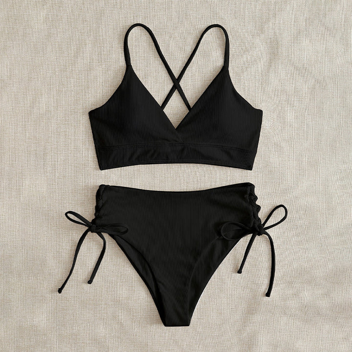 Dame bikini-sæt med raffineret snøre-detail Skovae