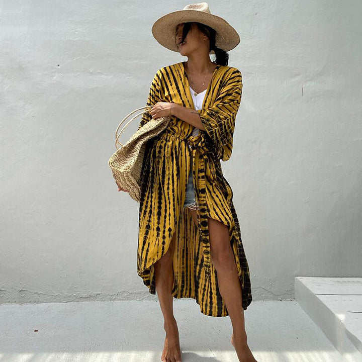 Dame Strandkimono med moderne batikdesign og afslappet snit Stilla