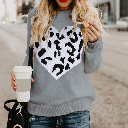 Kvinders sweater med hjerteprint Stilla