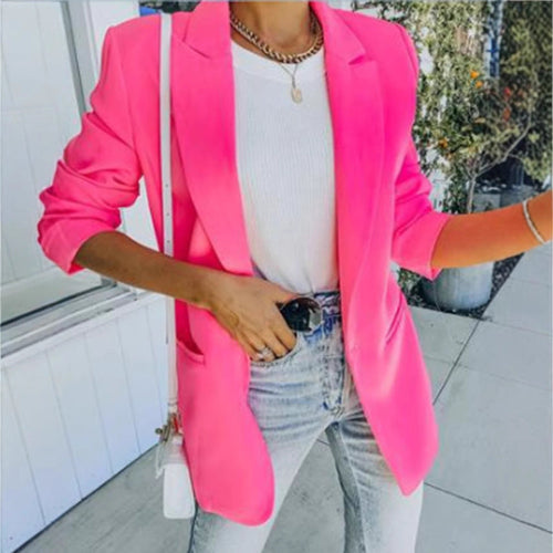 Dame Elegant Oversized Blazer med Struktureret Snit og Lette Detaljer Skovae