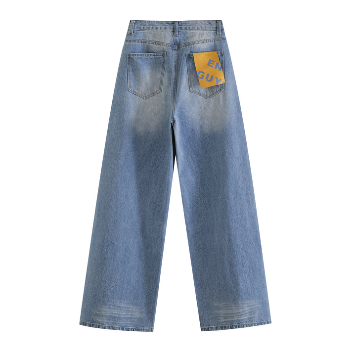 Dame vidde jeans med stilfuld used-look og høj talje Stilla