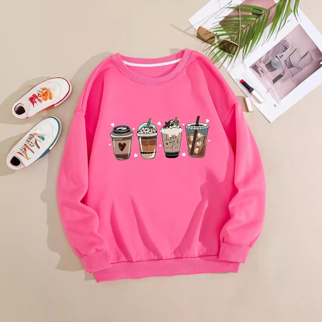 Kvindernes Komfortable Sweatshirt med Kaffemotiv Skovae