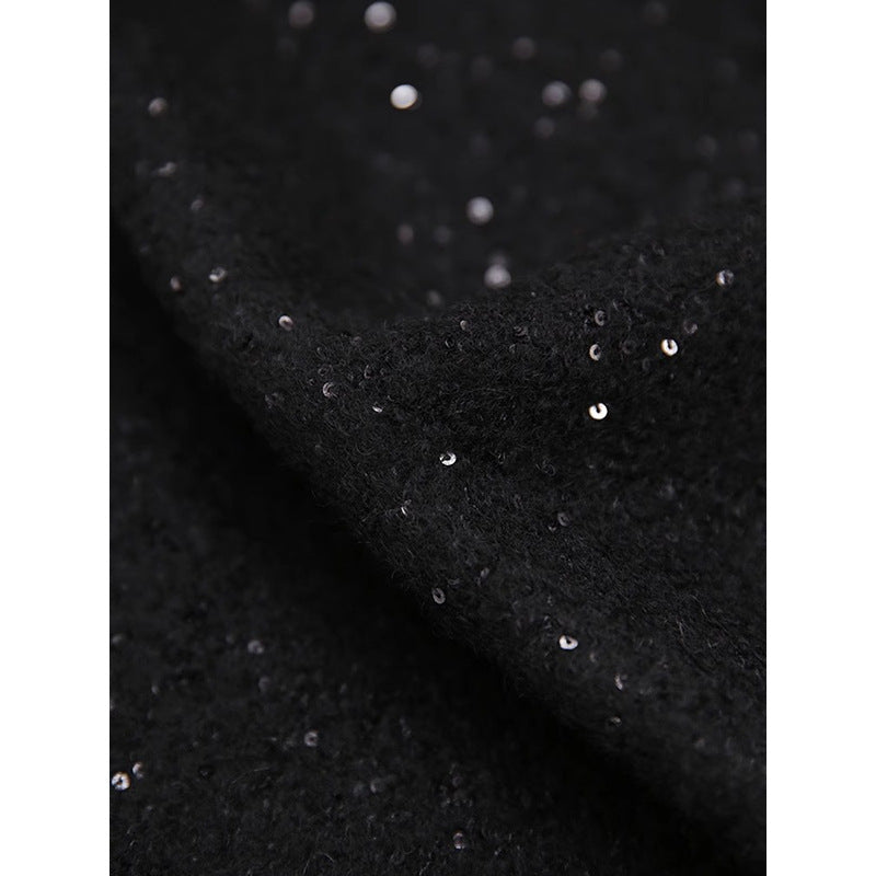 Dame elegant Midirock med glitrende effekt og fint materialeblanding Stilla