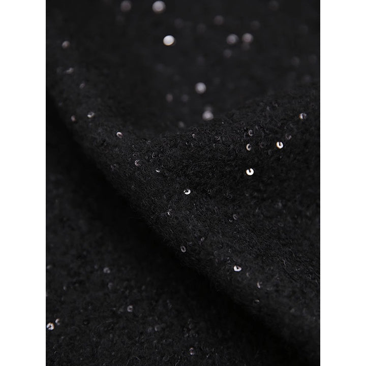 Dame elegant Midirock med glitrende effekt og fint materialeblanding Stilla