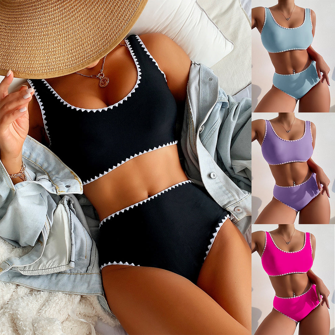 Dame Bikini-sæt med fashionable zigzag-detaljer og komfortabel pasform Stilla