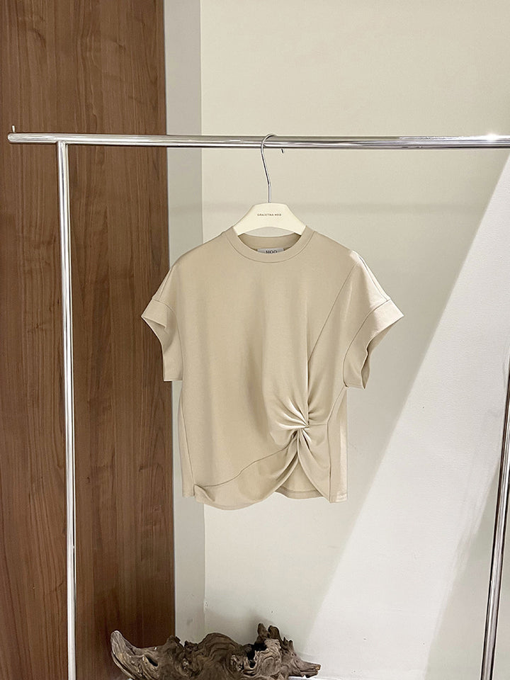 Dame loose T-shirt med knude-detalje og kvalitets jersey Stilla