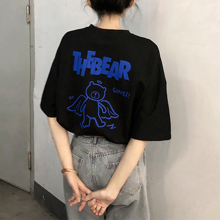 Dame T-shirt med kreativt dyremotiv og afslappet snit Stilla