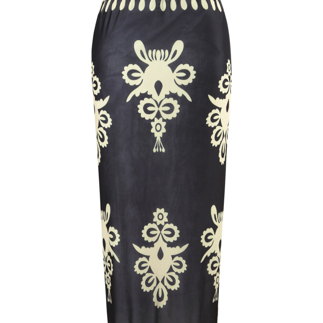 Dame one-piece badedragt med elegant indpakningsskørt Skovae