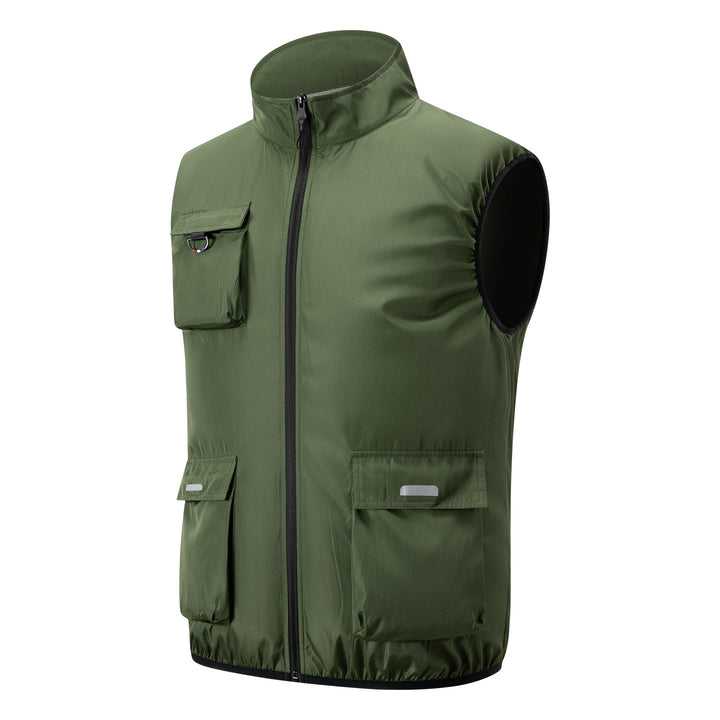 Herren nan letvæg multifunktionel Outdoorvest med lynlås og flere lommer Skovae
