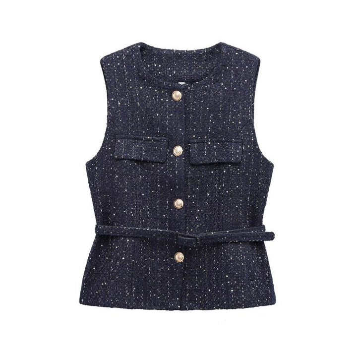 Femme Tekstureret Utility Vest med justerbar talje Stilla