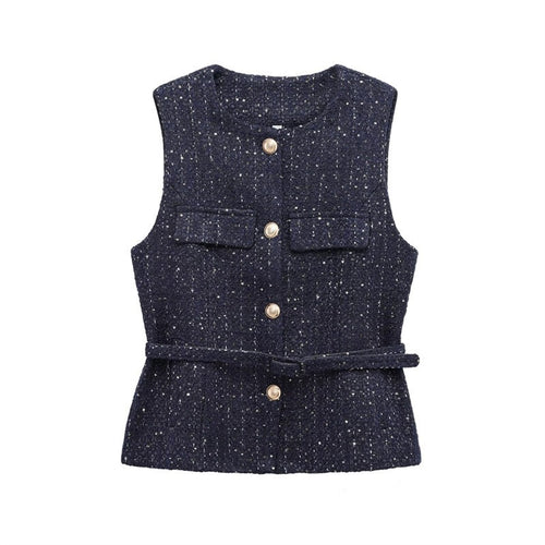 Femme Tekstureret Utility Vest med justerbar talje Stilla