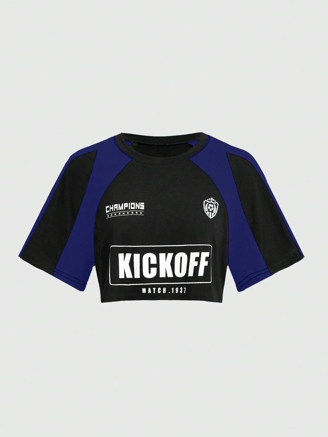 Dame Crop-T-shirt med sportsligt design og iøjnefaldende grafisk tryk Stilla