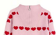 Kvindernes sweater med hjerte-design og kort lynlås Stilla