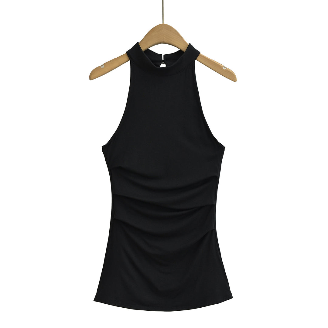 Dame Sporty Haltertop med lækre draperingselementer Stilla