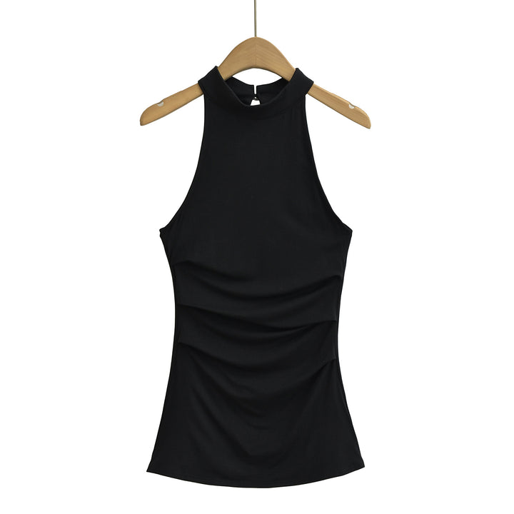 Dame Sporty Haltertop med lækre draperingselementer Stilla