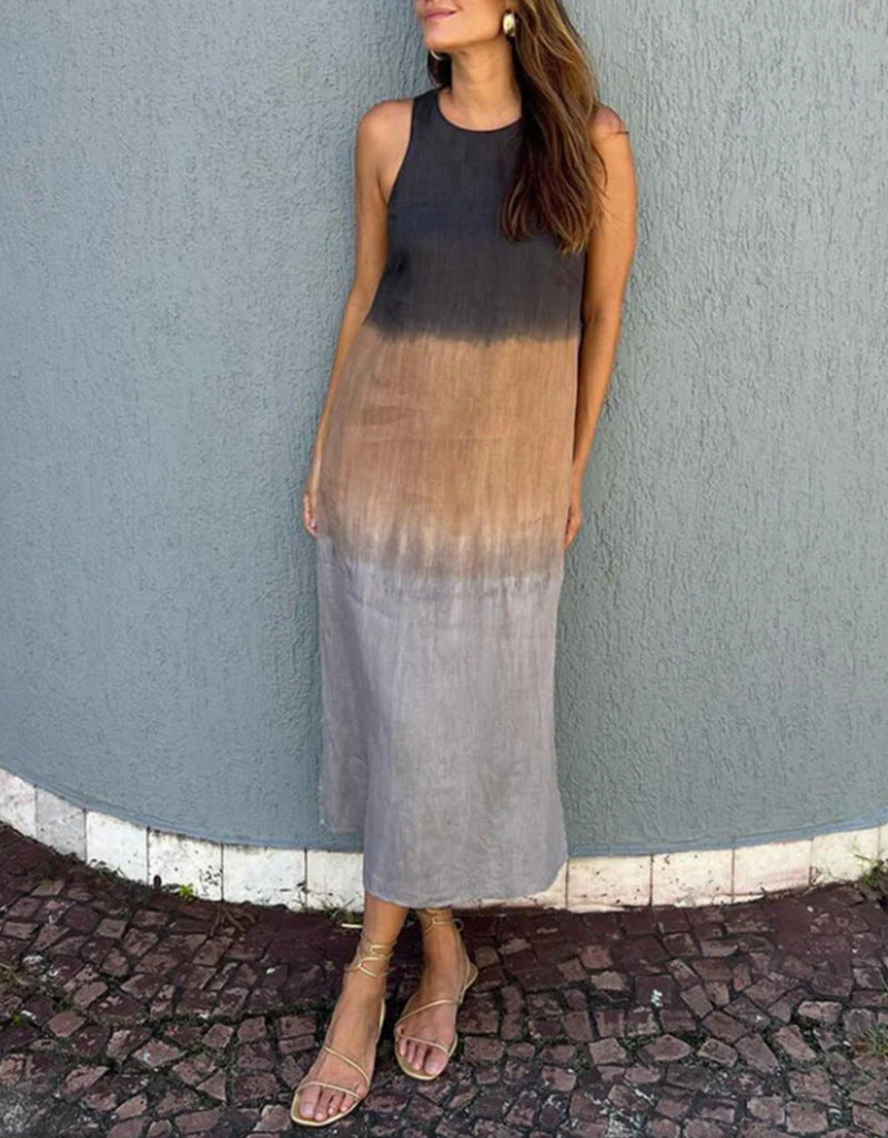 Dame maxikjole med elegant farvegradient og sporty snit Stilla