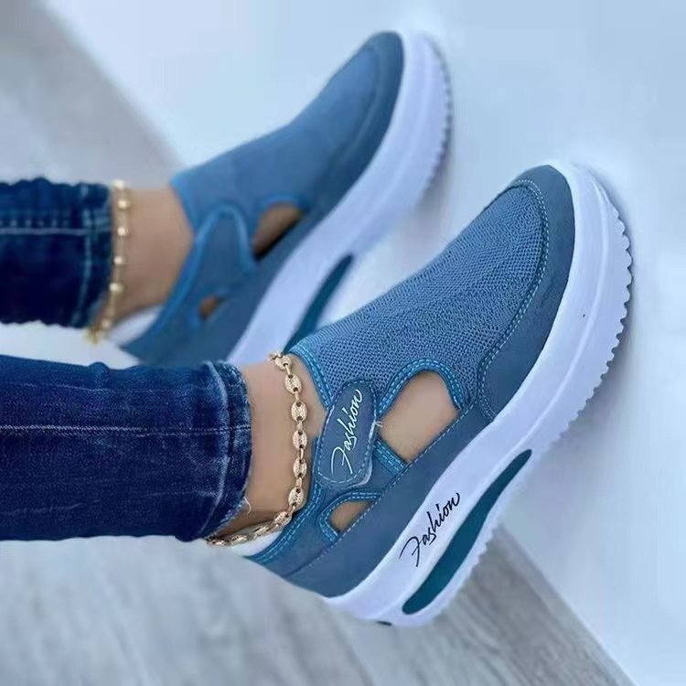 Dame Sporty Slip-On Sneakers med åndbart netmateriale og skridsikker sål Stilla