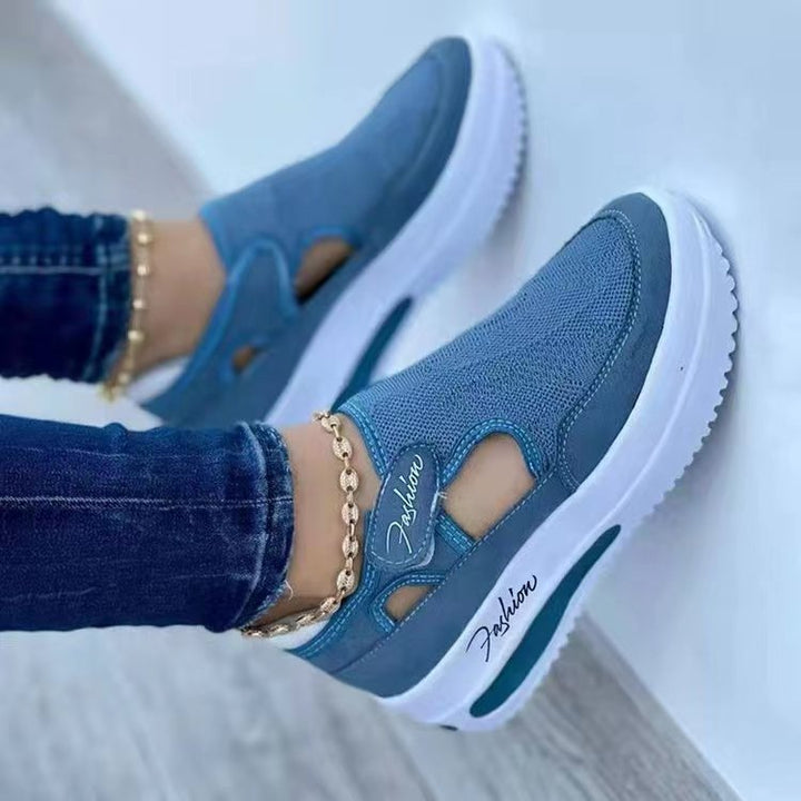 Dame Sporty Slip-On Sneakers med åndbart netmateriale og skridsikker sål Stilla