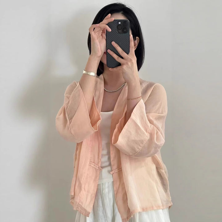 Femme Elegante Løs Pasform Let Kimono Jakke Stilla