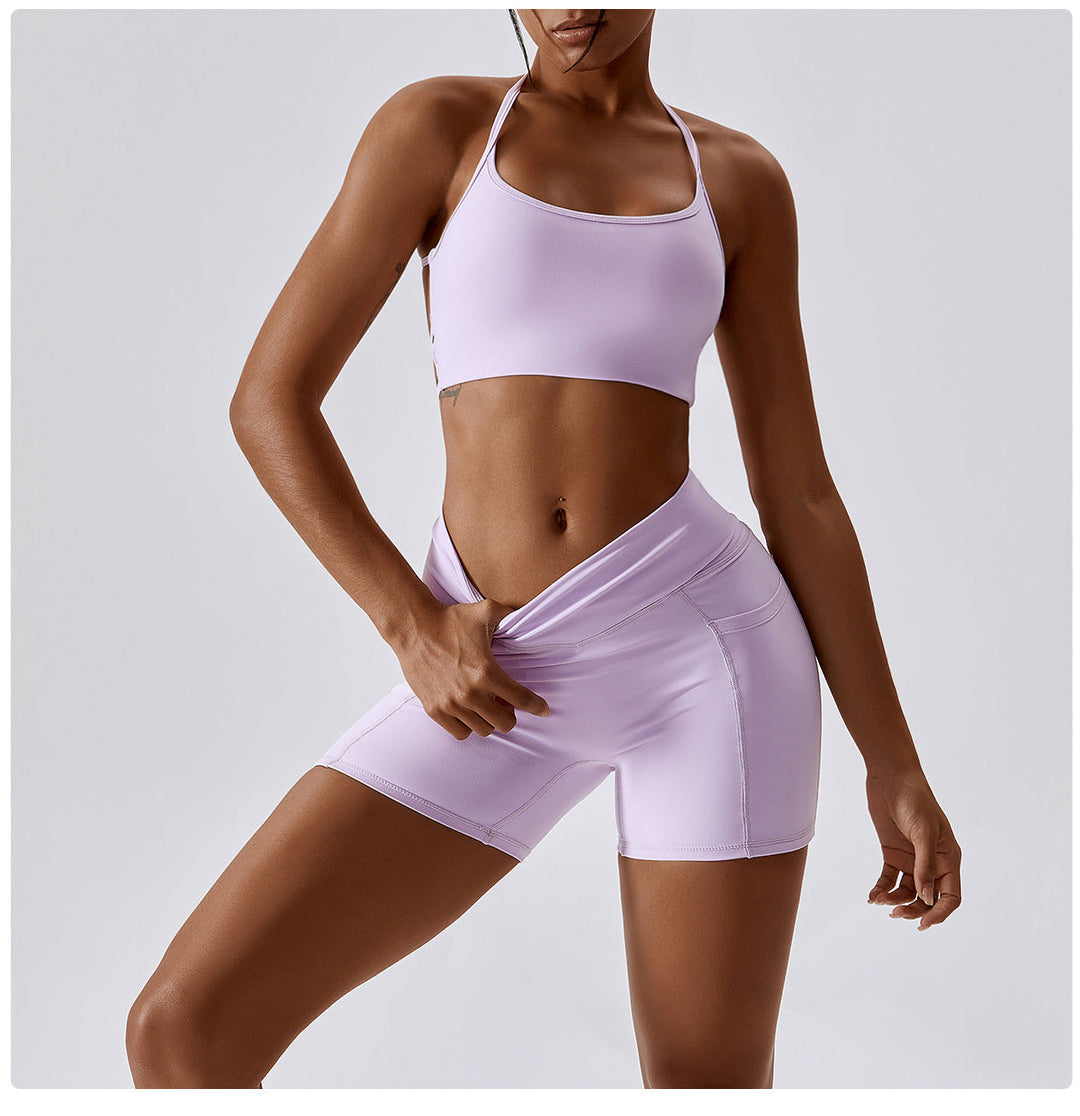 Stilla | Drying Nude Feel Yoga Shorts Hip Lifting Pocket Løbe Træningsshorts Til Kvinder
