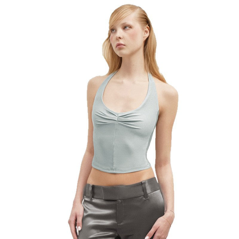 Damen Sportliches Crop-Top mit Halterträgern und figurbetontem Schnitt Skovae
