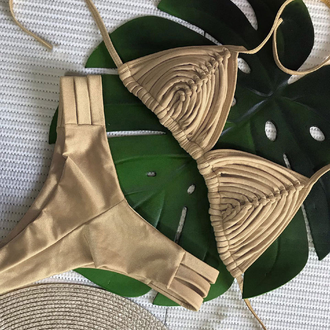 Dame Bikini-sæt med raffineret ribdesign og stilfulde skulderstropper Stilla
