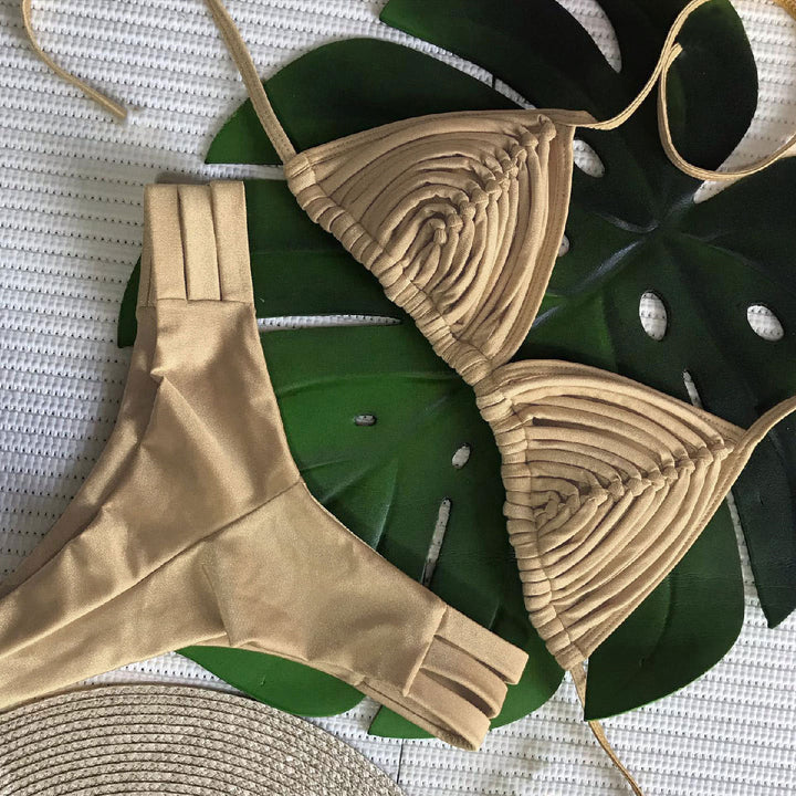 Dame Bikini-sæt med raffineret ribdesign og stilfulde skulderstropper Stilla